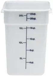 Cambro Food Container, 22 qt, White "CamSquare Poly" - 22SFSP148 Cambro