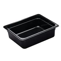 Cambro Camwear Food Pan, Plastic, 1/2 Size, 4" Deep, Polycarbonate, Black, NSF - 24CW-110 Cambro