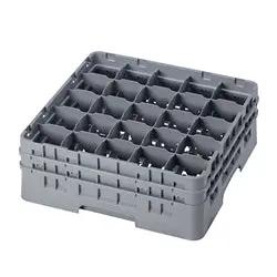 Cambro Pint Glass Rack 2 Ext, Full Size, 25 Compartment, Soft Gray NSF - 25S534-151 Cambro
