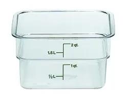Cambro Food Container, 2 qt, clear "CamSquare" - 2SFSCW-135 Cambro