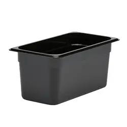 Cambro Camwear Food Pan, Plastic, 1/3 Size, 6" Deep, Polycarbonate, Black, NSF - 36CW-110 Cambro