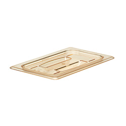 Cambro H-Pan Cover, High Heat, 1/4 Size, W/Handle, Amber, NSF - 40HPCH150