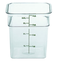 Cambro 食品容器,4 夸脱,透明“CamSquare” - 4SFSCW-135