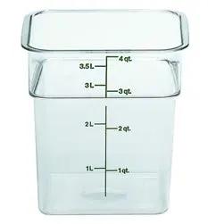 Cambro Food Container, 4 qt,clear "CamSquare" - 4SFSCW-135 Cambro