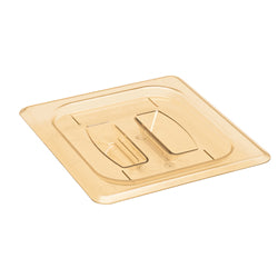 Cambro H-Pan Cover High Heat 1/6 Size W/Handle Amber - 60HPCH150