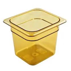 Cambro Hot Food Pan, Plastic- Sixth Size 6" Deep - Amber - 66HP150 Cambro