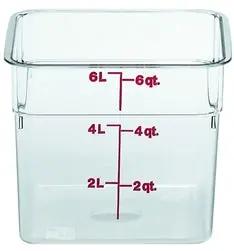 Cambro Food Container, 6 qt,clear "CamSquare" - 6SFSCW-135 Cambro