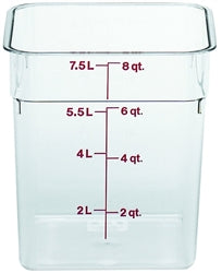 Recipiente para alimentos Cambro, 8 cuartos, transparente "CamSquare" - 8SFSCW-135