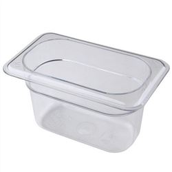 Recipiente Cambro para alimentos fríos, plástico - Tamaño noveno, 10 cm de profundidad - Transparente - 94CW-135