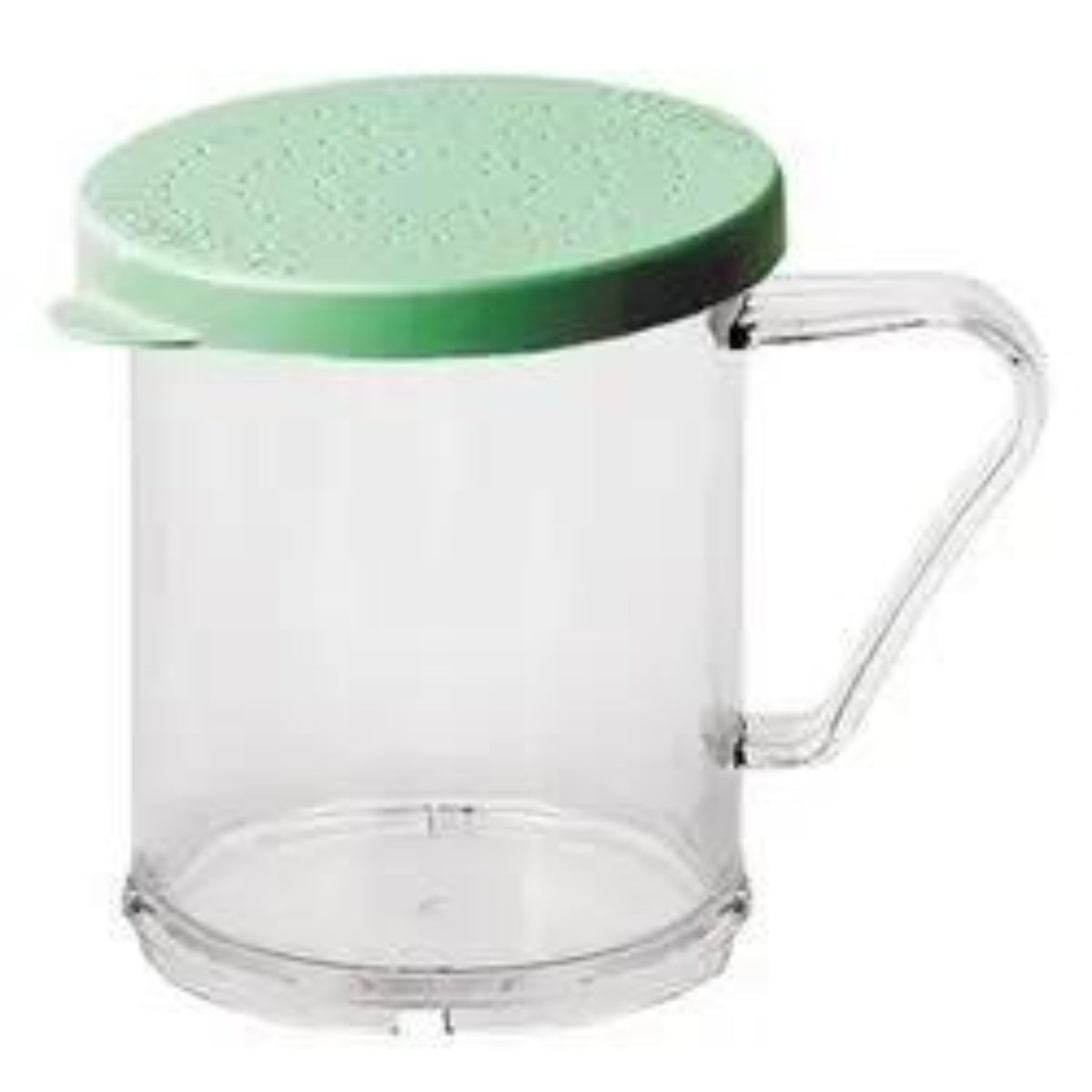 Cambro Dredge, Clear Shaker Green Fine Ground Lid 10 oz - 96SKRF-135 Cambro