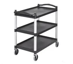 Cambro Service Cart, 3-Shelf, Black 20.5"x31.5" KD - BC340KD110 Cambro