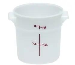 Cambro Food Container, 1qt Round - White - CAMRFS1148 Cambro