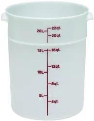 Cambro Food Container, 22qt Round - White - CAMRFS22148 Cambro