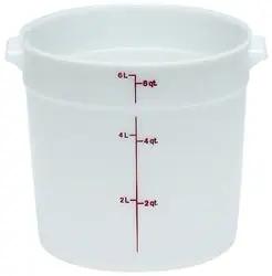 Cambro Food Container, 6qt Round - White - CAMRFS6148 Cambro