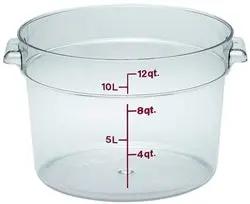 Cambro Food Container, 12qt Round - Clear - RFSCW12-135 Cambro