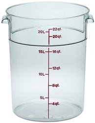 Cambro Food Container, 22qt Round - Clear - RFSCW22-135