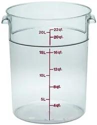 Cambro Food Container, 22qt Round - Clear - RFSCW22-135 Cambro