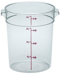 Recipiente para alimentos Cambro, redondo, de 4 cuartos, transparente - RFSCW4-135