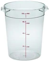 Cambro Food Container, 8qt Round - Clear - RFSCW8-135 Cambro