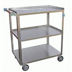 CCK - Carro de autobús de servicio mediano, 3 estantes de acero inoxidable, capacidad de 350 lb - C-3222