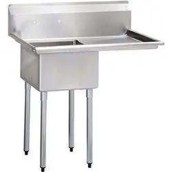 California Cooking Sink, 1 Compartment 18″ × 18″ with Drainboard Right - CCKCC1-18R California Cooking
