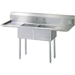 California Cooking Sink, 2 Compartment 18″ × 18″ Tubs with Drainboards - CCKCC2-18 California Cooking