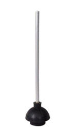 Toilet Plunger, Rubber with 19" Wood Handle