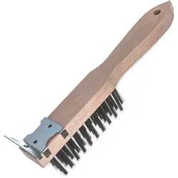 Carlisle - Grill Brush, 11" Wood Handle w/Scraper - 45779 Carlisle