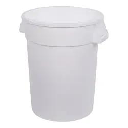 Carlisle Bronco Waste Container, 32Gal, 27-3/4" H X 22-3/8" Dia, White, Round - 84103202 Carlisle