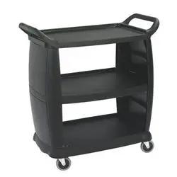 Bus Cart 3-Shelf Black 300# Carlisle