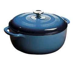 Lodge Dutch Oven, 7.5 Qrt Enameled Cast Iron, Blue Exterior - EC7D33 Lodge