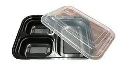 Maple Trade Plastic Container 3 Compartment 30oz Black - CS Maple Trade