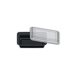 Contenedor de alimentos Maple Trade, 32 oz, con tapa, paquete de 120, negro/transparente - CS