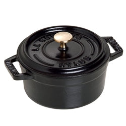 Staub Cast Iron, Mini Round Cocotte, 0.25 Qt , Matte Black, 6 PK - 19501025 Staub