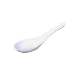 Cuchara sopera de cerámica blanca estilo asiático, 1 pieza - 22802