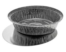 Contenedor redondo de aluminio Western Plastics de 9" con tapa - CS