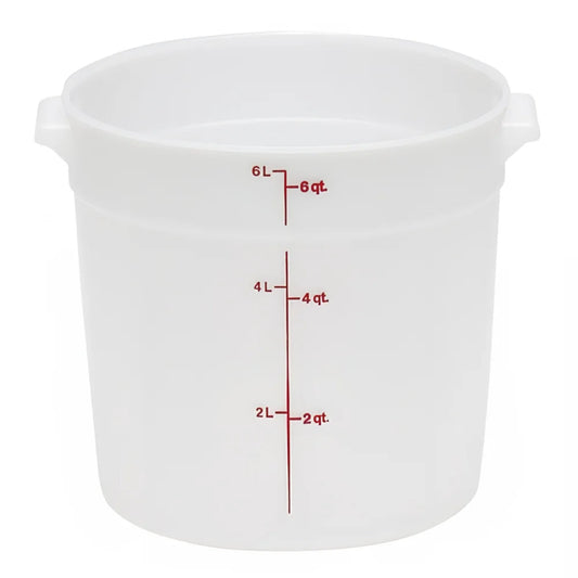 Cambro 食品容器，6夸脱圆形 - 白色 - CAMRFS6148
