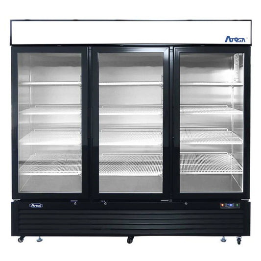 Atosa Bottom Mount 3 Glass Door Merchandiser Freezer 68 Cu. Ft. - MCF8728GR