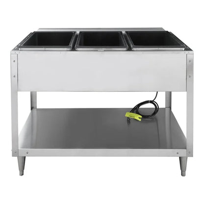 Vollrath ServeWell Hot Food Serving Counter/Table 3 Wells with Casters - 38003