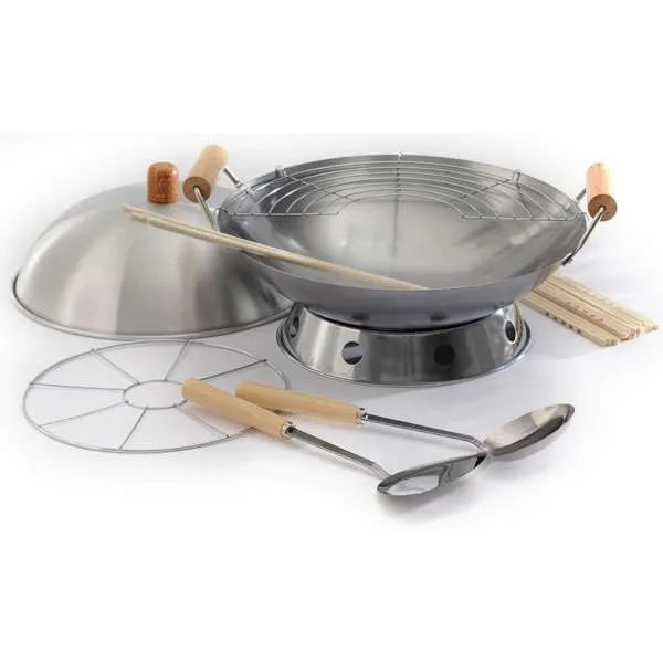 Juego de wok Norpro de acero al carbono, 10 piezas, 14" - 506