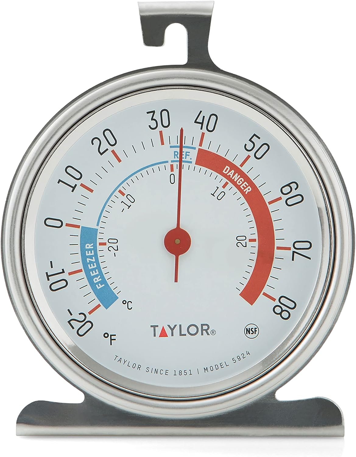 Taylor 5924 Large Dial Kitchen Refrigerator and Freezer Analog Thermometer