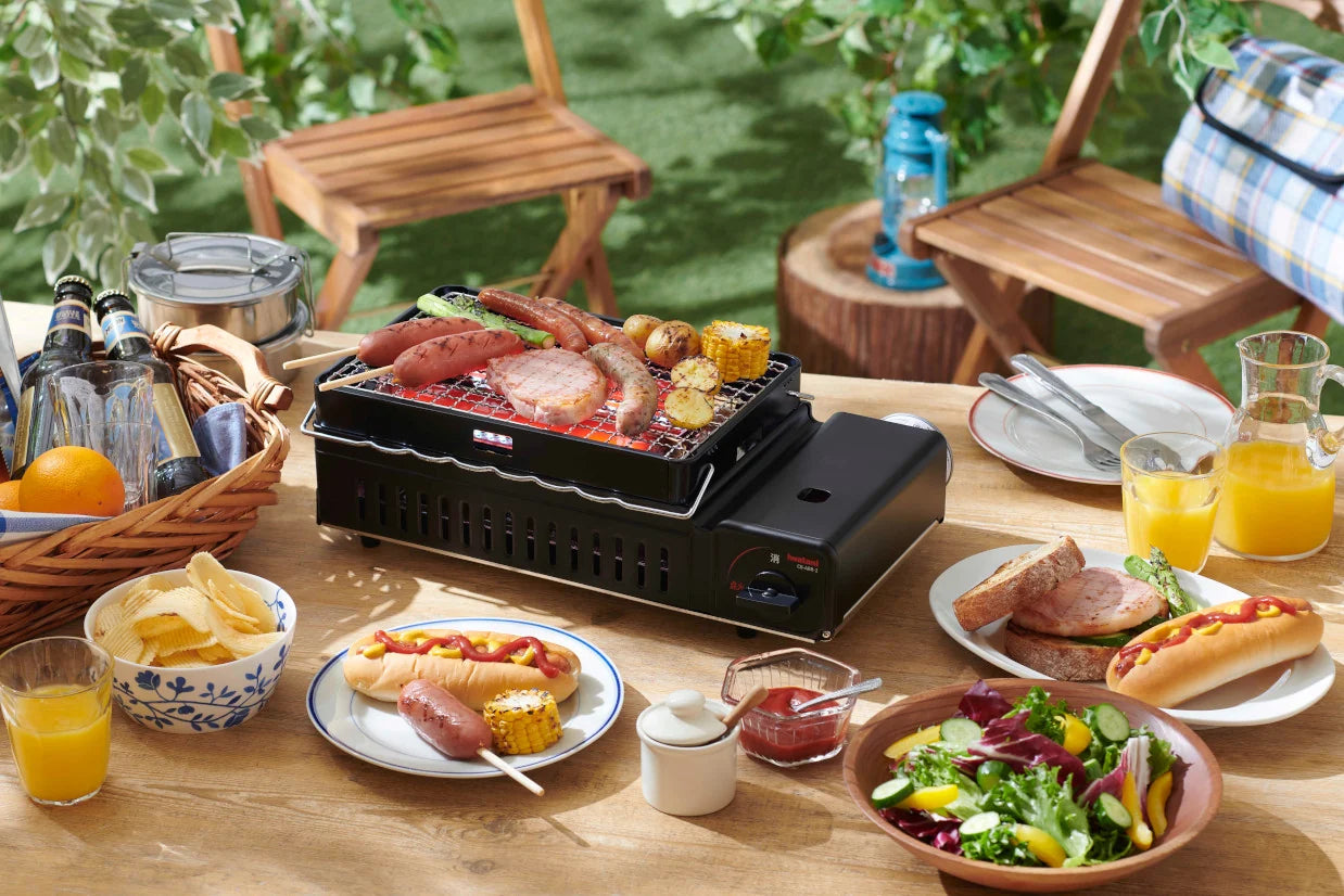 Iwatani Hibachi Portable Butane Grill Stainless Steel Tabletop BBQ CB-ABR-US