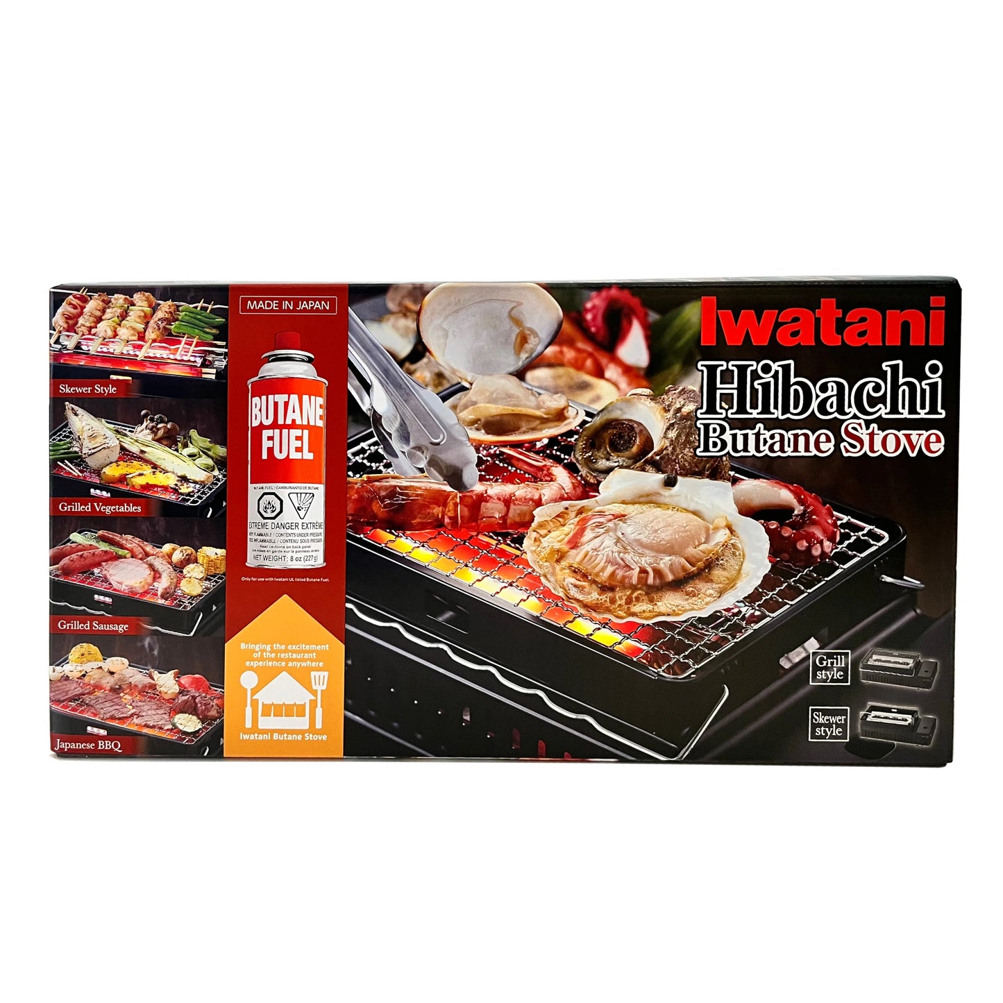 Iwatani Hibachi Portable Butane Grill Stainless Steel Tabletop BBQ CB-ABR-US