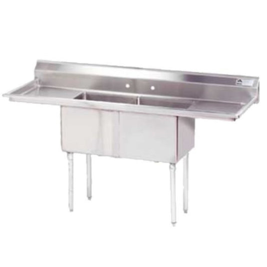 Advance Tabco  2 Compartment Sink 16" x 20" x 12" - FE-2-1620-18RL-X