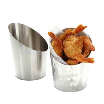 American Metalcraft French Fry Cup 12oz Angled SS - FFCS45