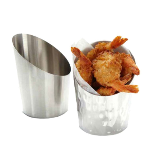 American Metalcraft French Fry Cup 12oz Angled SS - FFCS45