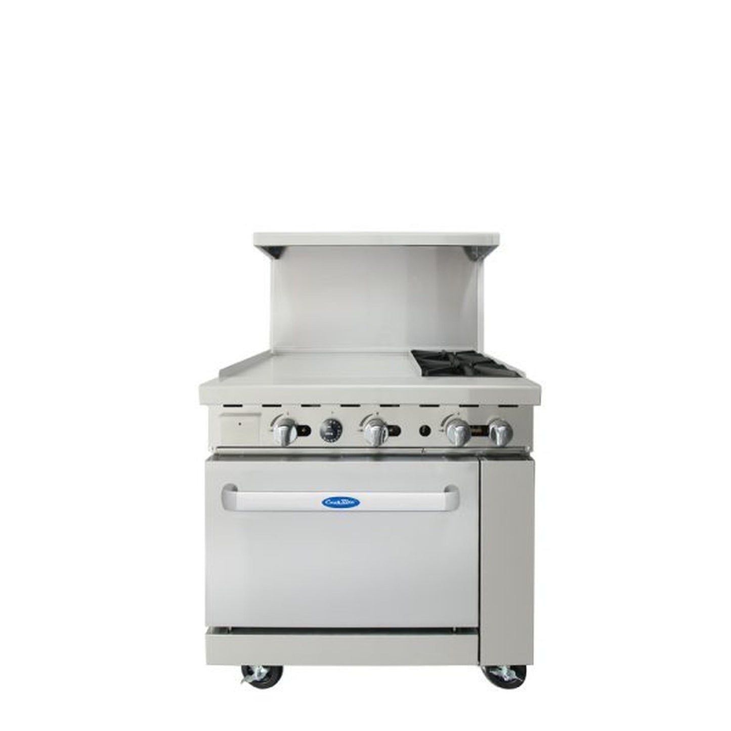 Atosa CookRite 36" Combination Gas Range Stainless Steel 2 Burners AGR-2B24GL