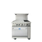 Atosa CookRite 36" Combination Gas Range Stainless Steel 2 Burners AGR-2B24GL