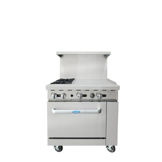 Atosa CookRite Commercial Gas Range Stainless Steel 2 Burners 24" - AGR-2B24GR
