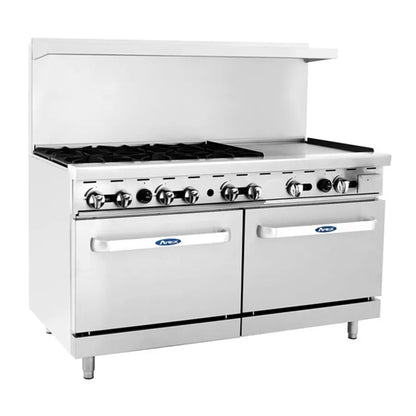 Atosa CookRite Commercial Gas Range Stainless Steel 6-Burner 24" - AGR-6B24GR